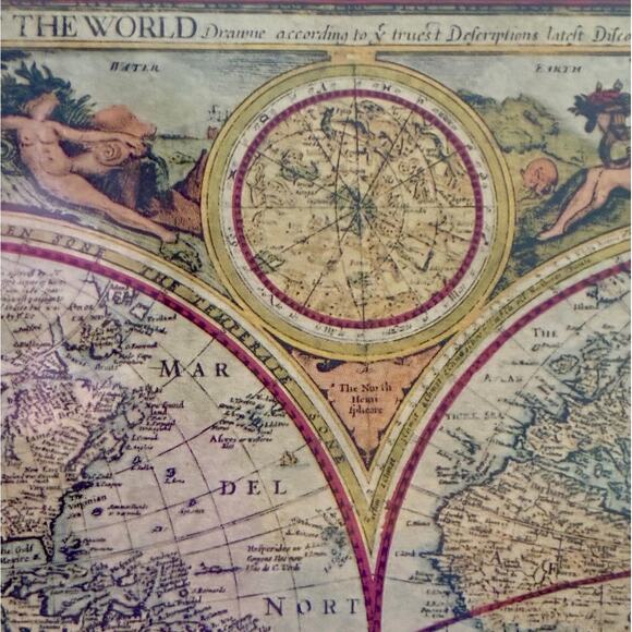 Framed Vintage World Map Print “A New and Accurate Map of the World” 21x18 - Picture 5 of 5